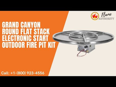 Grand Canyon 24" Round Flat Stack Electronic Start Outdoor Fire Pit Kit RFS-24-WBECS