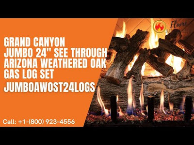 Grand Canyon Jumbo 24" See Through Arizona Weathered Oak Gas Log Set JUMBOAWOST24LOGS