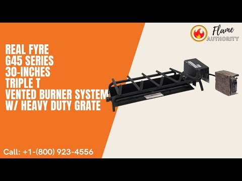 Real Fyre G45 Series 30-Inches Triple T Vented Burner System w/ Heavy Duty Grate GX45-30