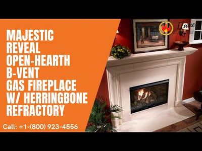 Majestic Reveal 42" Open-Hearth B-Vent Gas Fireplace w/ Herringbone Refractory RBV4842IH
