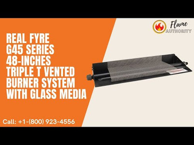Real Fyre G45 Series 48-inches Triple T Vented Burner System with Glass Media G45-GL-48