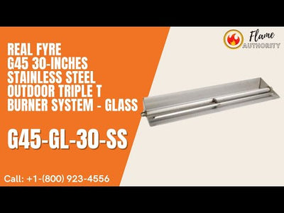 Real Fyre G45 30-inches Stainless Steel Outdoor Triple T Burner System - Glass G45-GL-30-SS