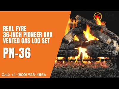 Real Fyre 36-inch Pioneer Oak Vented Gas Log Set - PN-36
