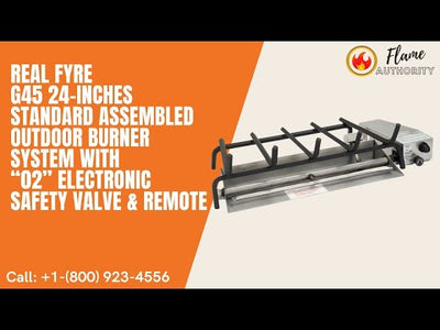 Real Fyre G45 24-inches Standard Assembled Outdoor Burner System with “02” Electronic Safety Valve & Remote G45-24-02-SS