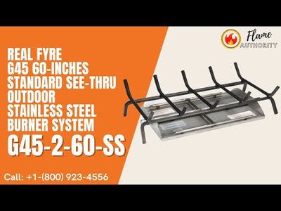 Real Fyre G45 60-inches Standard See-Thru Outdoor Stainless Steel Burner System G45-2-60-SS