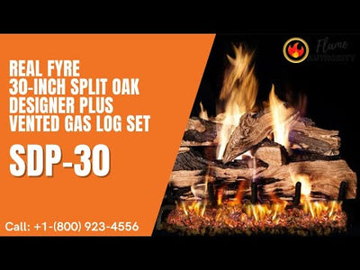 Real Fyre 30-inch Split Oak Designer Plus Vented Gas Log Set - SDP-30