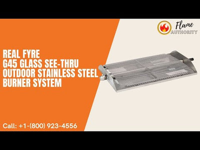 Real Fyre G45 16/19-inches Glass See-Thru Outdoor Stainless Steel Burner System G45-2-GL-16/19-SS