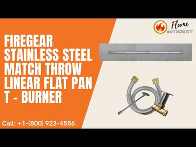 Firegear Stainless Steel Match Throw Linear Flat Pan 96-inch T-Burner LOF-9608FTMT-N