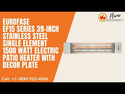 Eurofase EF15 Series 39-inch Stainless Steel Single Element 1500 Watt Electric Patio Heater with Decor Plate