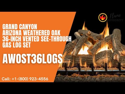 Grand Canyon Arizona Weathered Oak 36-inch Vented See-Through Gas Log Set AWOST36LOGS
