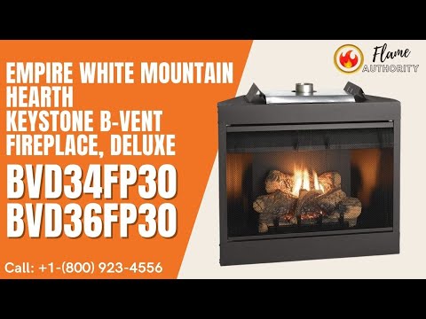 Empire White Mountain Hearth 37" Keystone B-Vent Fireplace, Deluxe BVD34FP30