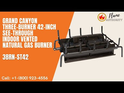 Grand Canyon Three-Burner 42-inch See-Through Indoor Vented Natural Gas Burner 3BRN-ST42