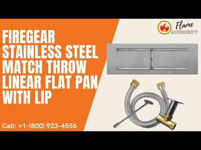Firegear Stainless Steel Match Throw Linear Flat Pan with Lip 84-inch H-Burner LOF-8416FHMT-N