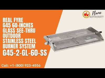 Real Fyre G45 60-inches Glass See-Thru Outdoor Stainless Steel Burner System G45-2-GL-60-SS