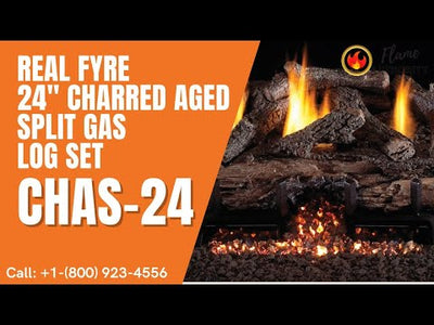 Real Fyre 24" Charred Aged Split Gas Log Set CHAS-24