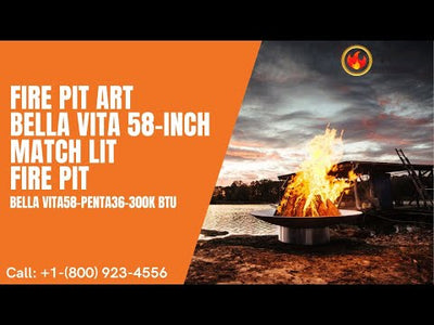 Fire Pit Art Bella Vita 58-inch Match Lit Fire Pit - Bella Vita58-PENTA36-300K BTU