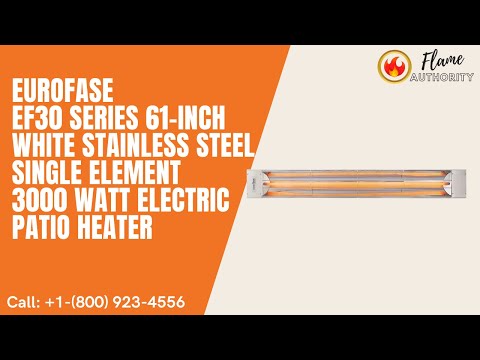 Eurofase EF30 Series 61-inch White Stainless Steel Single Element 3000 Watt Electric Patio Heater