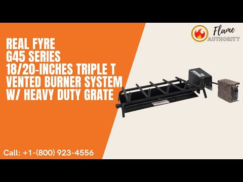 Real Fyre G45 Series 18/20-Inches Triple T Vented Burner System w/ Heavy Duty Grate GX45-18/20