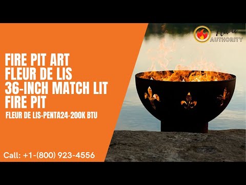 Fire Pit Art Fleur de Lis 36-inch Match Lit Fire Pit - Fleur De Lis-PENTA24-200K BTU