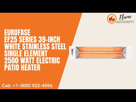 Eurofase EF25 Series 39-inch White Stainless Steel Single Element 2500 Watt Electric Patio Heater