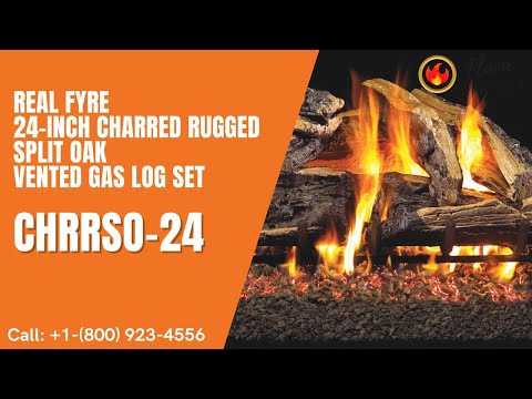 Real Fyre 18/20-inch Charred Rugged Split Oak Vented Gas Log Set - CHRRSO-18/20