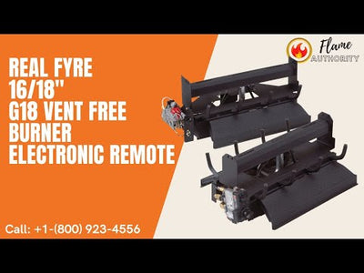 Real Fyre 16/18" G18 Vent Free Burner Electronic Remote G18-16/18-01V