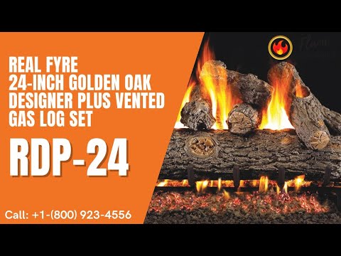 Real Fyre 24-inch Golden Oak Designer Plus Vented Gas Log Set - RDP-24