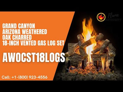 Grand Canyon Arizona Weathered Oak Charred 18-inch Vented Gas Log Set AWOCST18LOGS
