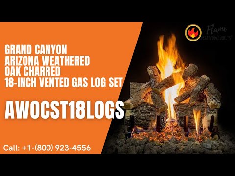Grand Canyon Arizona Weathered Oak Charred 18-inch Vented Gas Log Set AWOCST18LOGS
