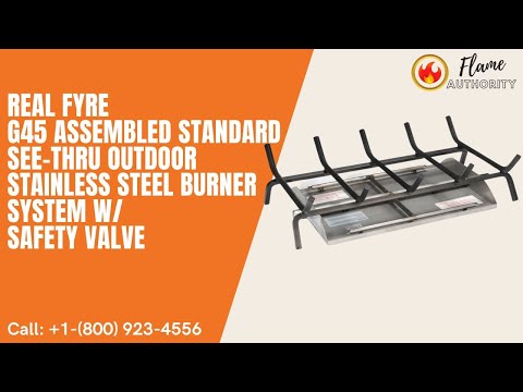 Real Fyre G45 16/19-inches Assembled Standard See-Thru Outdoor Stainless Steel Burner System w/ Safety Valve G45-2-16/19-NA-SS