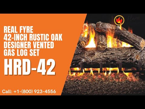 Real Fyre 42-inch Rustic Oak Designer Vented Gas Log Set - HRD-42