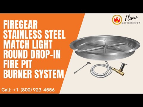 Firegear Stainless Steel Match Light Round Drop-In 16-inch Fire Pit Burner System FPB-16RBSMT-N