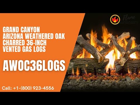 Grand Canyon Arizona Weathered Oak Charred 36-inch Vented Gas Logs AWOC36LOGS