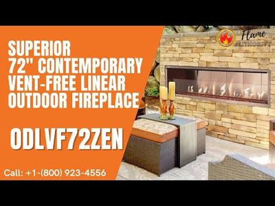 Superior 72" Contemporary Vent-Free Linear Outdoor Fireplace ODLVF72ZEN