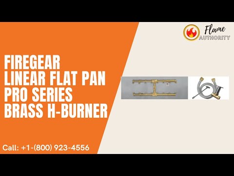 Firegear 96" Linear Flat Pan Pro Series Brass H-Burner LOF-9610PS806MT