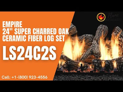 Empire 24" Super Charred Oak Ceramic Fiber Log Set LS24C2S