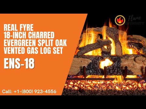 Real Fyre 18-inch Charred Evergreen Split Oak Vented Gas Log Set - ENS-18