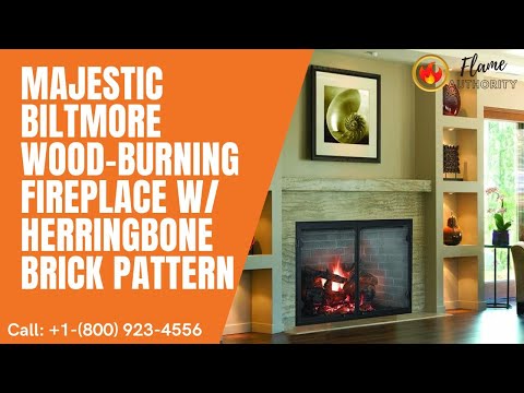 Majestic Biltmore 36" Wood-Burning Fireplace w/ Herringbone Brick Pattern SB60HB