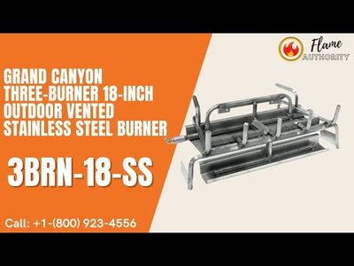 Grand Canyon Three-Burner 18-inch Outdoor Vented Stainless Steel Burner 3BRN-18-SS