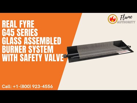 Real Fyre G45 Series 16/19-inches Glass Assembled Burner System with Safety Valve G45-GL-16/19-A