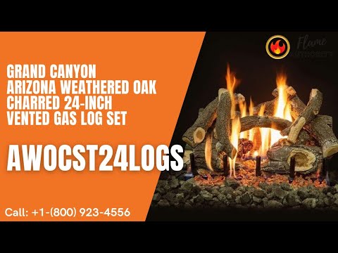 Grand Canyon Arizona Weathered Oak Charred 24-inch Vented Gas Log Set AWOCST24LOGS