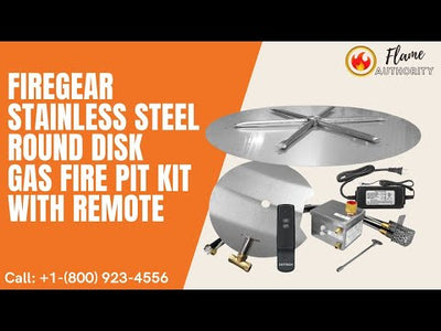 Firegear 26" Stainless Steel Round Disk Gas Fire Pit Kit with Remote FPB-26DBSAWS