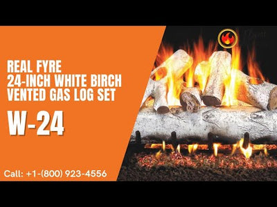 Real Fyre 24-inch White Birch Vented Gas Log Set - W-24