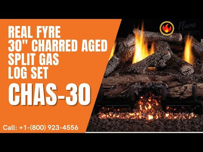 Real Fyre 30" Charred Aged Split Gas Log Set CHAS-30