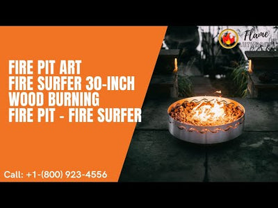 Fire Pit Art Fire Surfer 30-inch Wood Burning Fire Pit - Fire Surfer