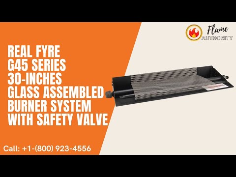 Real Fyre G45 Series 30-inches Glass Assembled Burner System with Safety Valve G45-GL-30-A