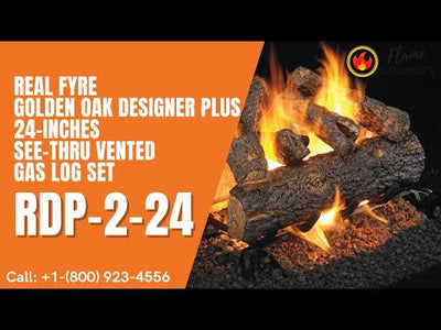 Real Fyre Golden Oak Designer Plus 24-inches See-Thru Vented Gas Log Set RDP-2-24