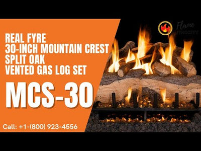 Real Fyre 30-inch Mountain Crest Split Oak Vented Gas Log Set - MCS-30