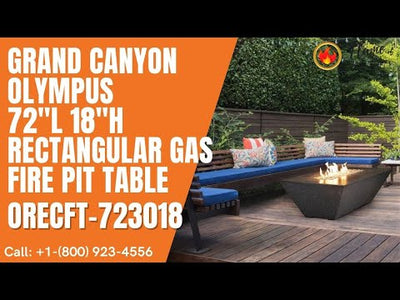Grand Canyon Olympus 72"L 18"H Rectangular Gas Fire Pit Table ORECFT-723018