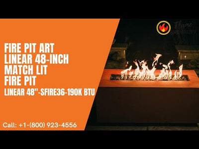 Fire Pit Art Linear 48-inch Match Lit Fire Pit - Linear 48"-SFIRE36-190K BTU